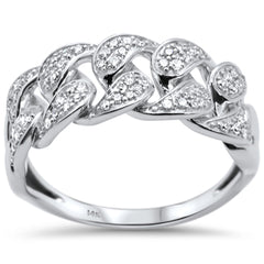 DIAMOND CLOSEOUT!  .37ct G SI 14K White Gold Diamond Cuban Men's Ring Size 10