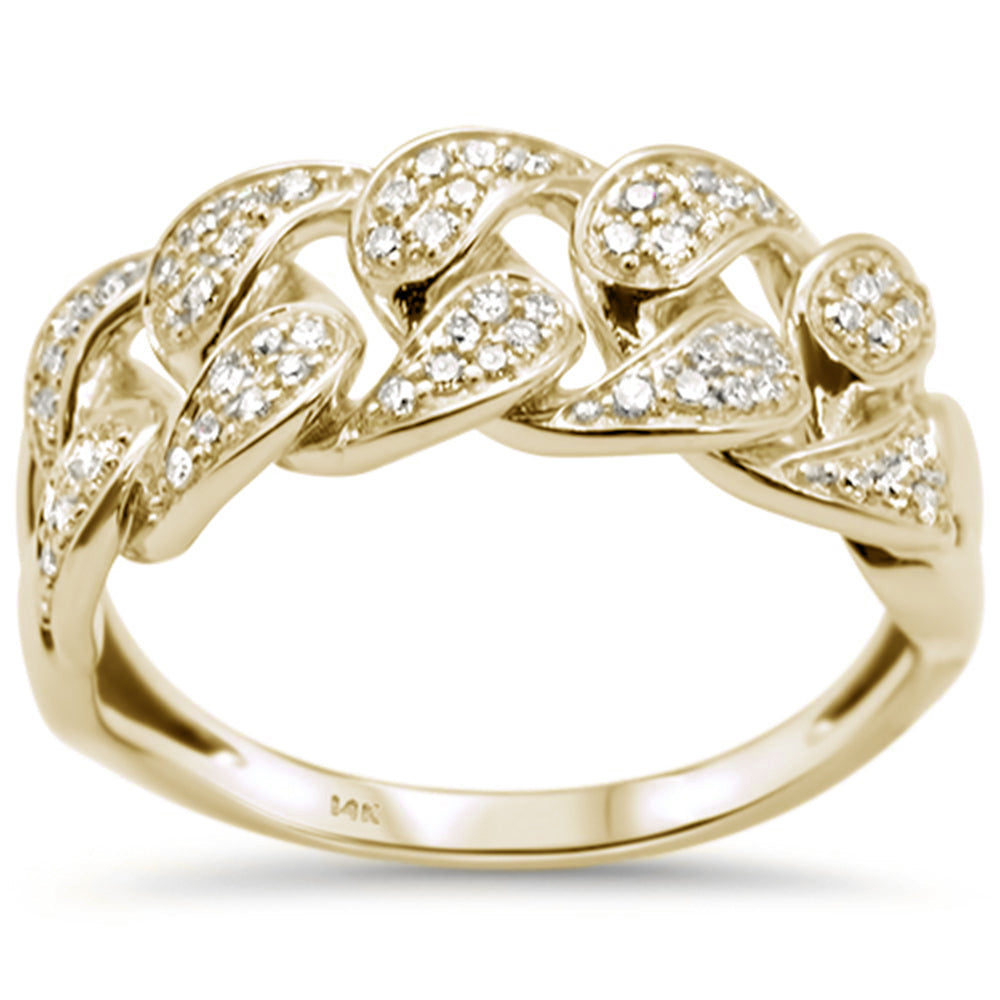 DIAMOND CLOSEOUT!  .39ct G SI 14K Yellow Gold Diamond Cuban Men's Ring Size 10
