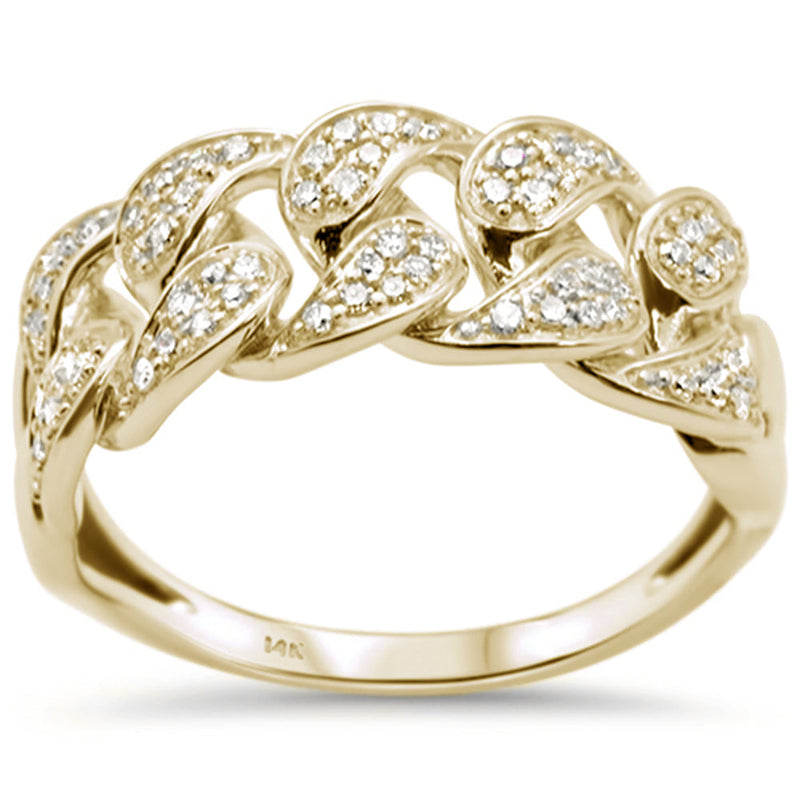 DIAMOND CLOSEOUT!  .39ct G SI 14K Yellow Gold Diamond Cuban Men's Ring Size 10