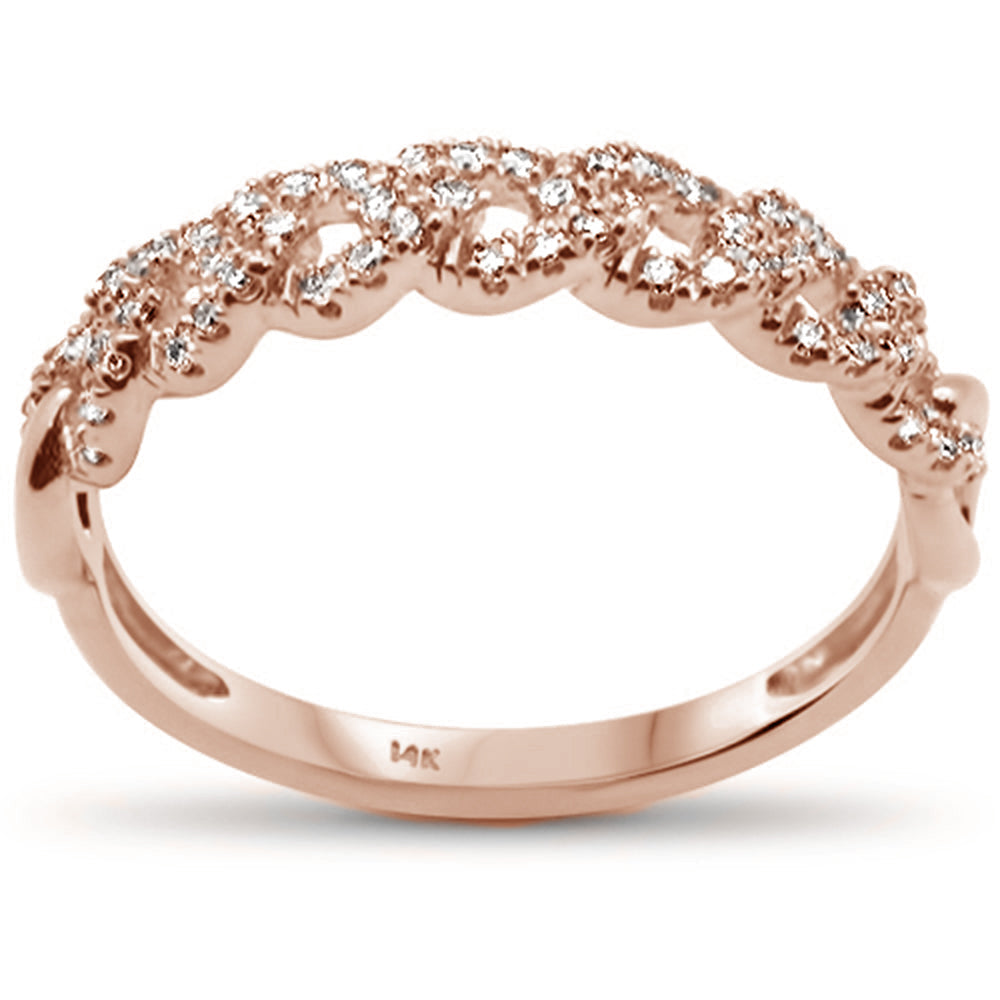 DIAMOND CLOSEOUT! .25ct G SI 14K Rose Gold Diamond Cuban Ring Size 6.5