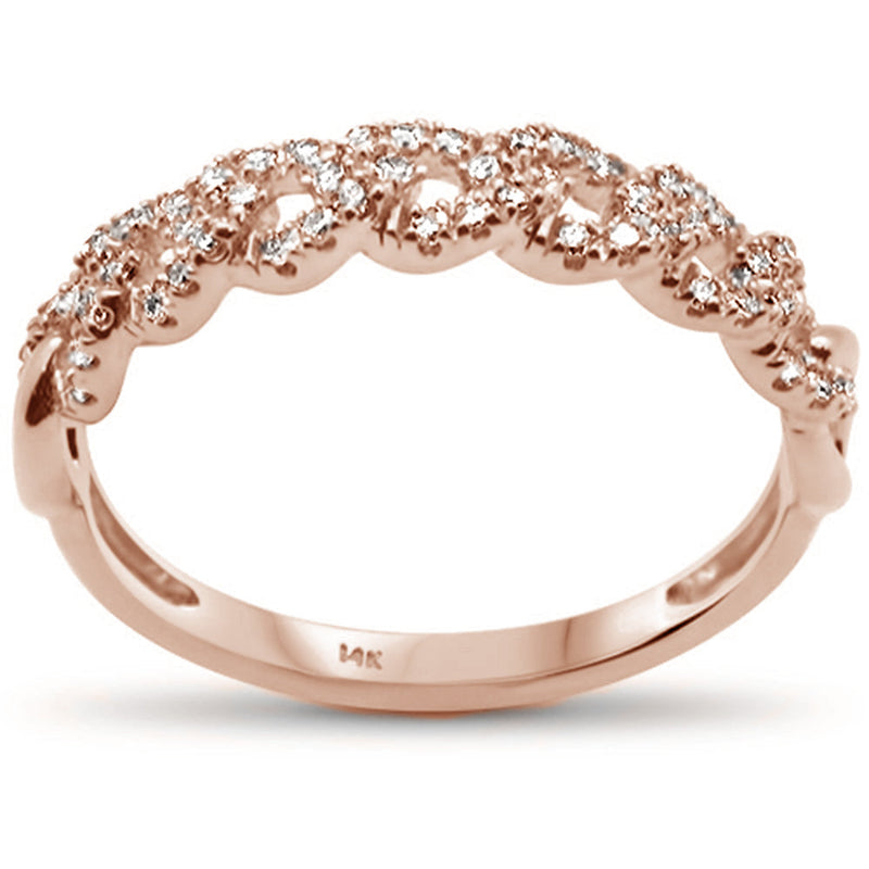 DIAMOND CLOSEOUT! .25ct G SI 14K Rose Gold Diamond Cuban Ring Size 6.5