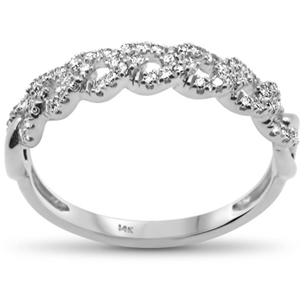 SPECIAL! .25ct G SI 14K White Gold Diamond Cuban Ring Size 6.5