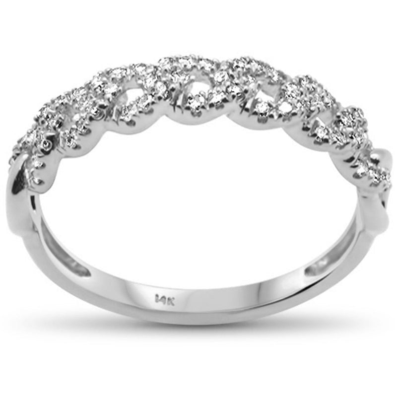 SPECIAL! .25ct G SI 14K White Gold Diamond Cuban Ring Size 6.5