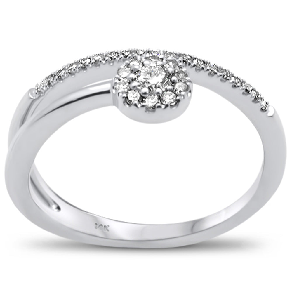 DIAMOND CLOSEOUT! .25ct G SI 14K White Gold Diamond Wrap Around Ring Size 6.5