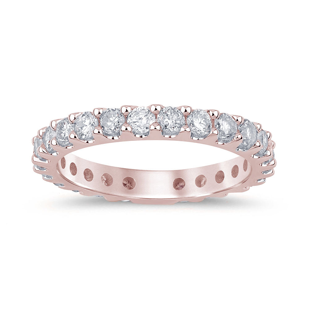 DIAMOND CLOSEOUT! 1.23ct G SI 14K Rose Gold Diamond Eternity Band Ring Size 6.5