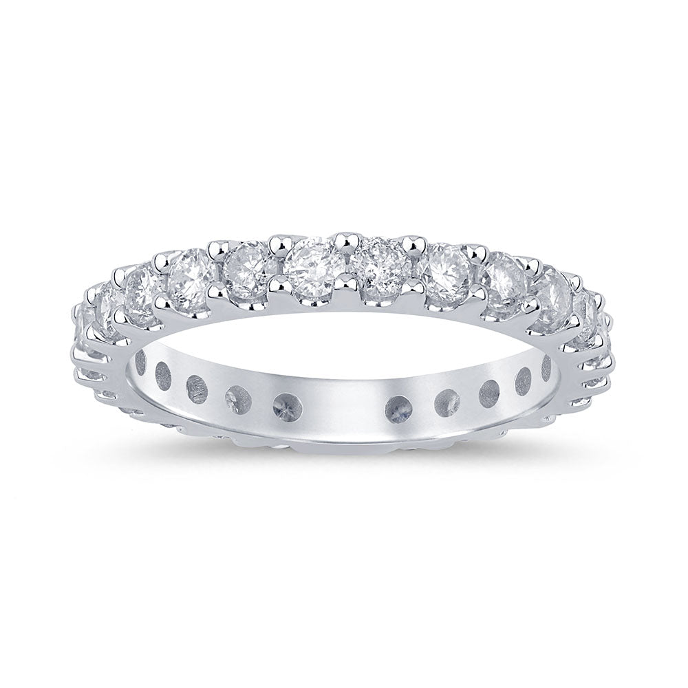 SPECIAL!1.30ct G SI 14K White Gold Diamond Eternity Band Ring Size 6.5