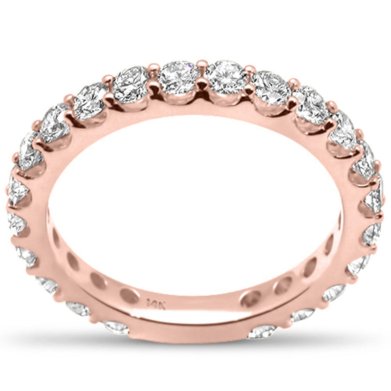 DIAMOND CLOSEOUT! 1.42ct G SI 14K Rose Gold Diamond Eternity Band Ring Size 6.5