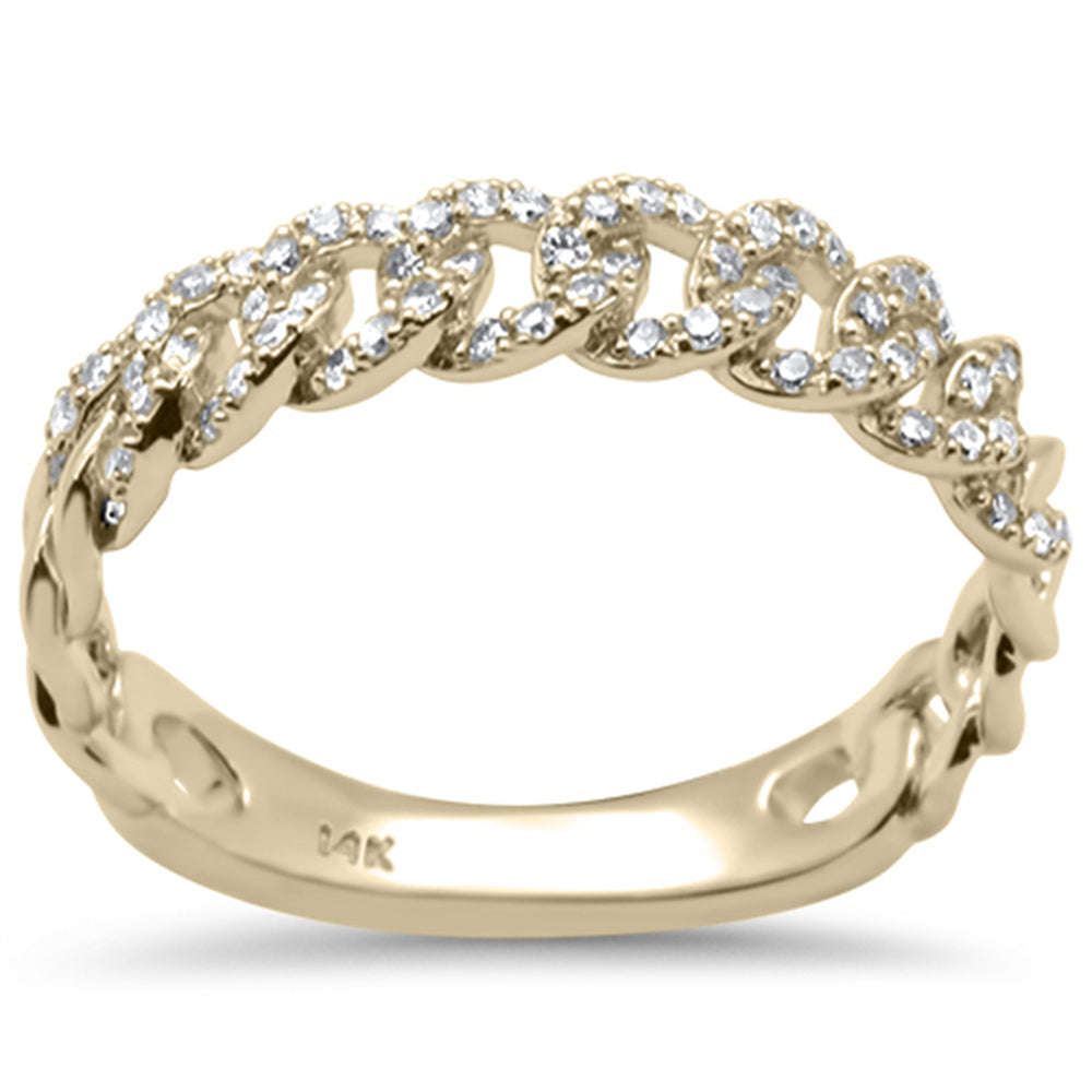 SPECIAL! .26ct G SI 14KT Yellow Gold Diamond Cuban Ring Size 6.5