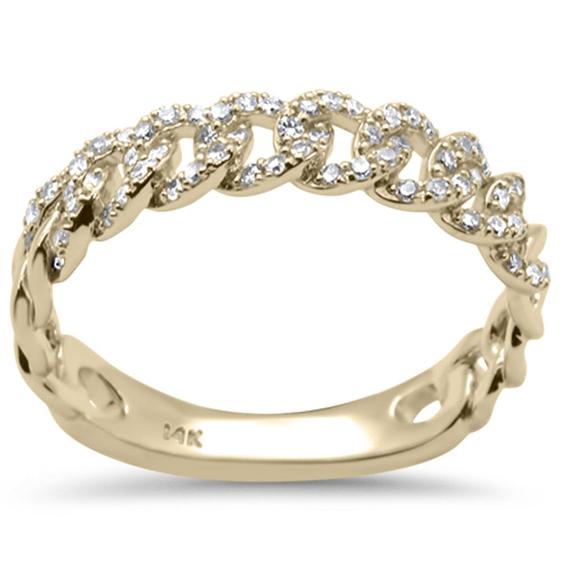 SPECIAL! .26ct G SI 14KT Yellow Gold Diamond Cuban Ring Size 6.5