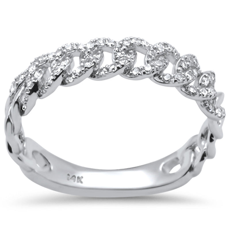 SPECIAL! .25ct G SI 14K White Gold  Diamond Cuban Ring Size 6.5