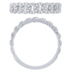 SPECIAL! .25ct G SI 14K White Gold  Diamond Cuban Ring Size 6.5