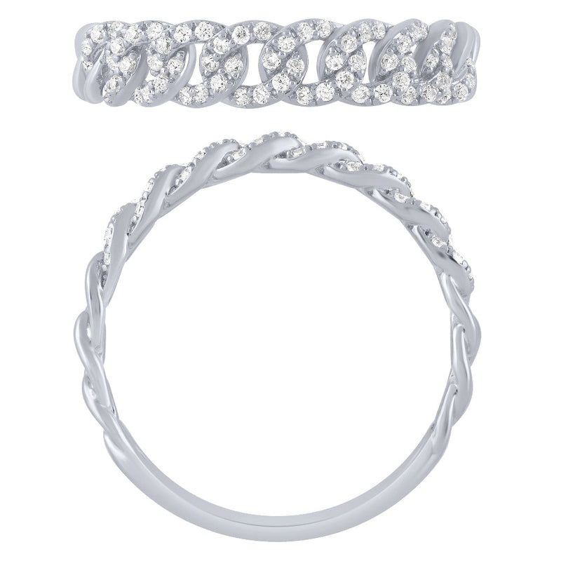 SPECIAL! .25ct G SI 14K White Gold  Diamond Cuban Ring Size 6.5