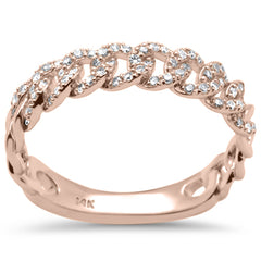 DIAMOND CLOSEOUT! .25ct G SI 14KT Rose Gold Diamond Cuban Ring Size 6.5