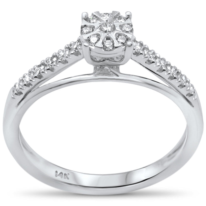 DIAMOND CLOSEOUT! .24ct G SI 14KT White Gold Diamond Solitaire Style Engagement Ring Size 6.5