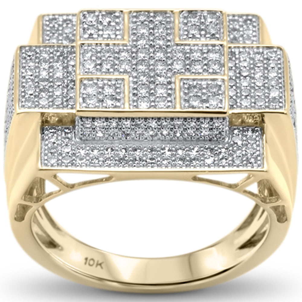 DIAMOND CLOSEOUT!  1.72ct G SI 10KT Yellow Gold Round Diamond Men's Ring Size 10
