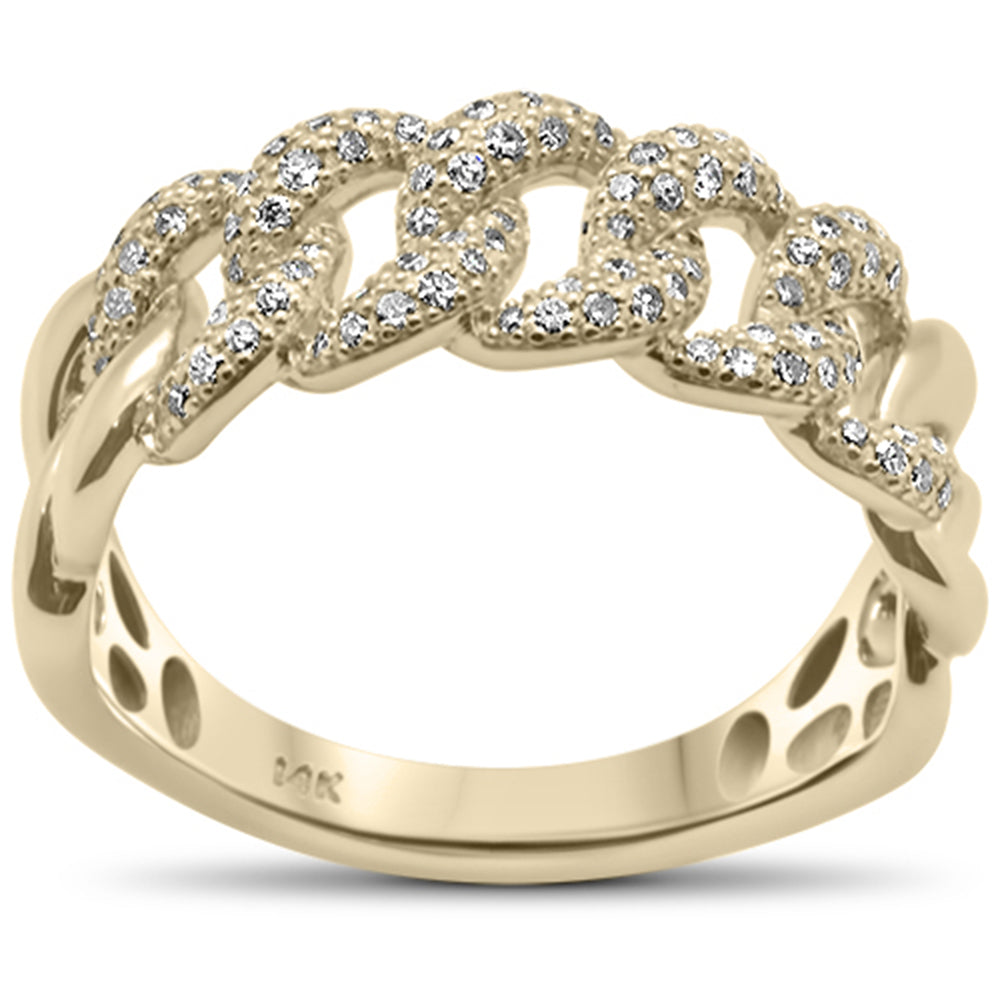 SPECIAL! .49ct G SI 14KT Yellow Gold Diamond Men's Cuban Ring Size 10