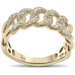 SPECIAL! .49ct G SI 14KT Yellow Gold Diamond Men's Cuban Ring Size 10