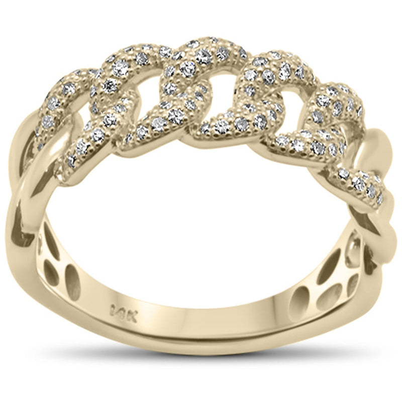 SPECIAL! .49ct G SI 14KT Yellow Gold Diamond Men's Cuban Ring Size 10