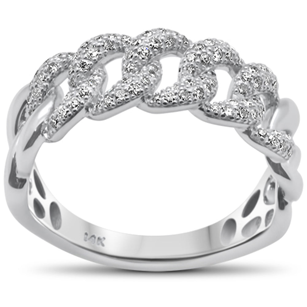 SPECIAL! .50ct G SI 14KT White Gold  Diamond Men's Cuban Ring Size 10