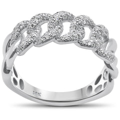 SPECIAL! .50ct G SI 14KT White Gold  Diamond Men's Cuban Ring Size 10