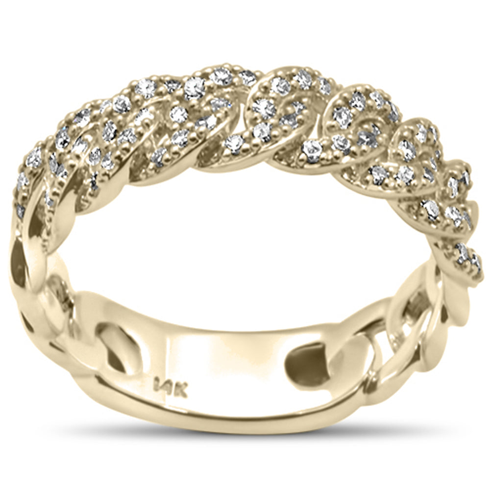 SPECIAL! .33ct G SI 14K Yellow Gold Diamond Ladies Cuban Ring Size 6.5