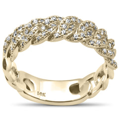 SPECIAL! .33ct G SI 14K Yellow Gold Diamond Ladies Cuban Ring Size 6.5