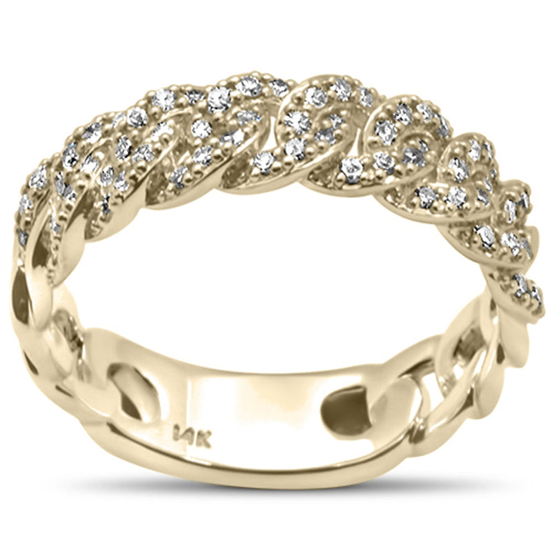 SPECIAL! .33ct G SI 14K Yellow Gold Diamond Ladies Cuban Ring Size 6.5