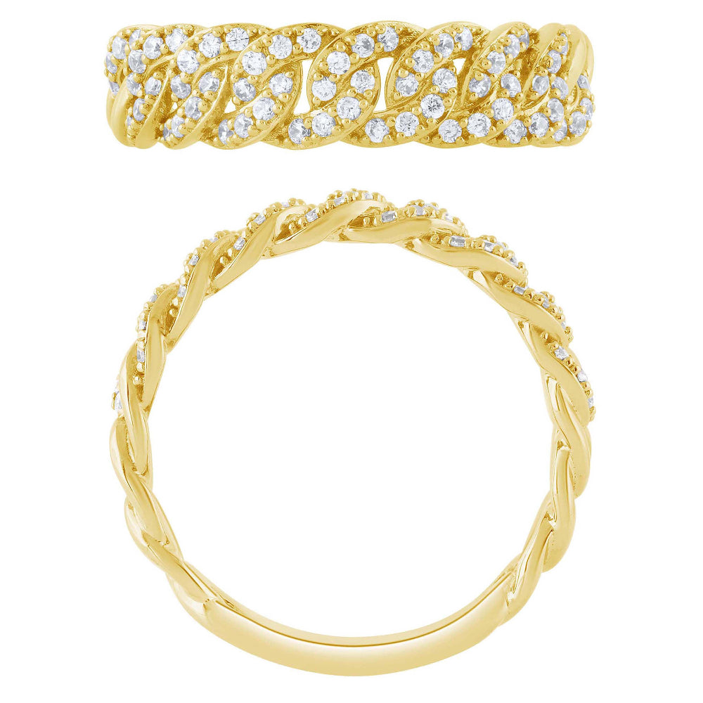 SPECIAL! .33ct G SI 14K Yellow Gold Diamond Ladies Cuban Ring Size 6.5