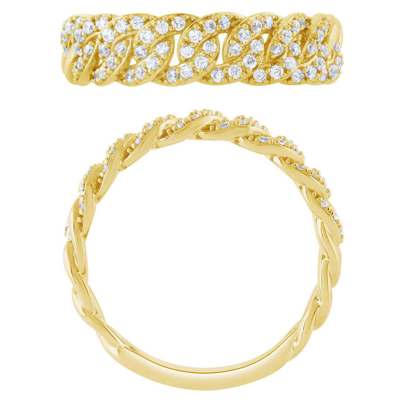 SPECIAL! .33ct G SI 14K Yellow Gold Diamond Ladies Cuban Ring Size 6.5