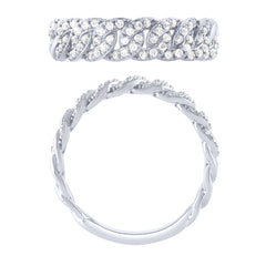 SPECIAL! .33ct G SI 14KT White Gold  Diamond Ladies Cuban Ring Size 6.5