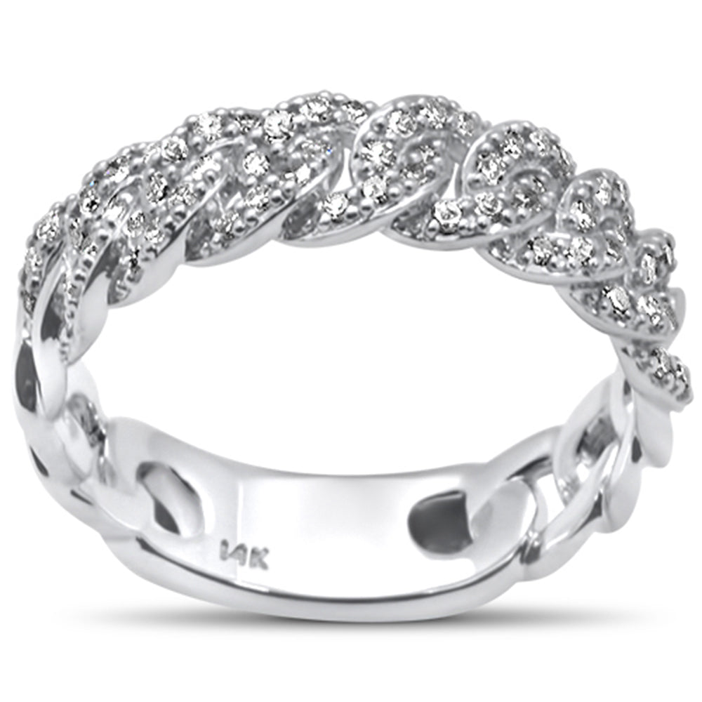 SPECIAL! .33ct G SI 14KT White Gold  Diamond Ladies Cuban Ring Size 6.5