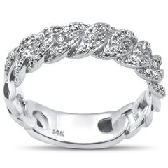 SPECIAL! .33ct G SI 14KT White Gold  Diamond Ladies Cuban Ring Size 6.5