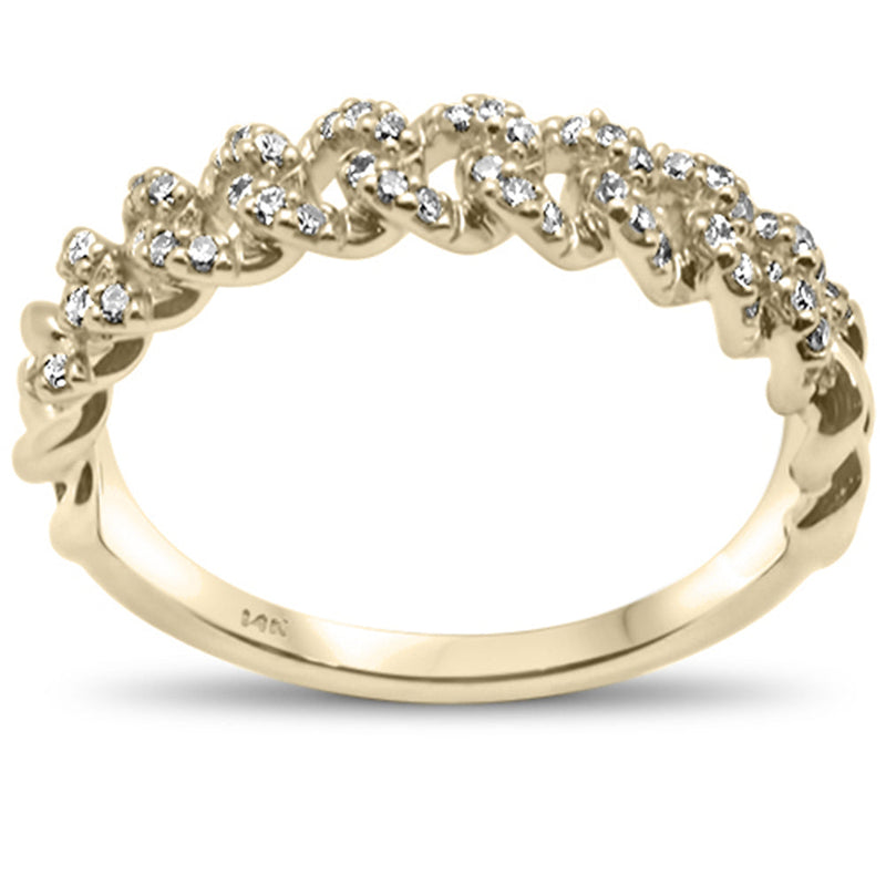SPECIAL! .20ct G SI 14KT Yellow Gold Diamond Ladies Cuban Ring Size 6.5