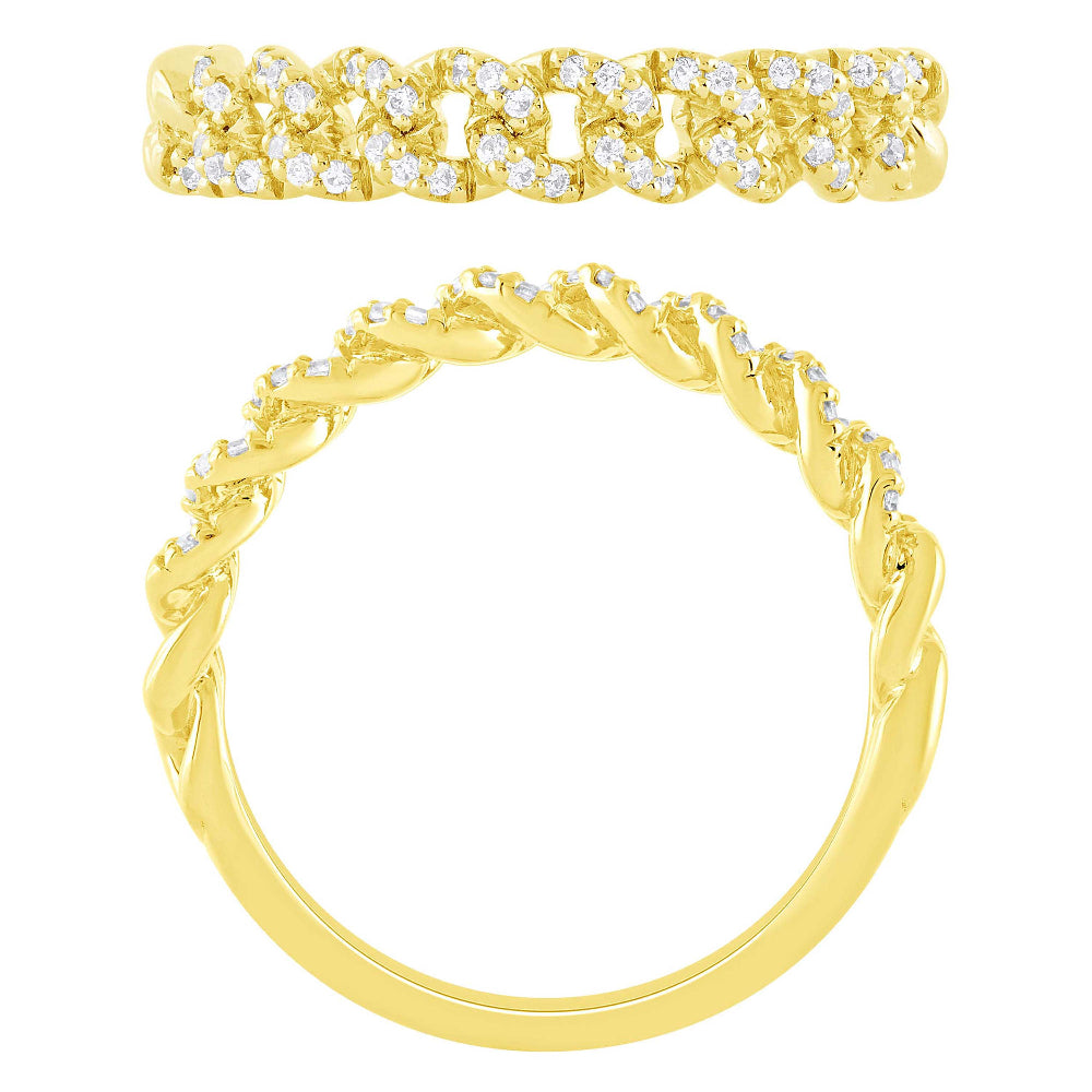 SPECIAL! .20ct G SI 14KT Yellow Gold Diamond Ladies Cuban Ring Size 6.5