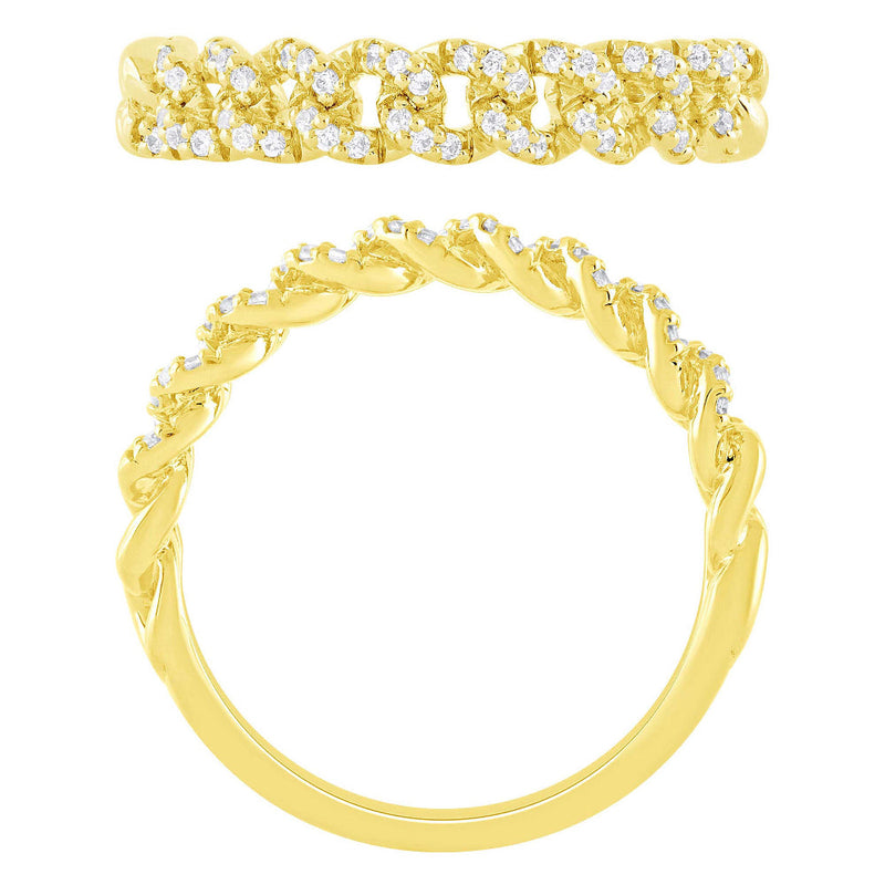 SPECIAL! .20ct G SI 14KT Yellow Gold Diamond Ladies Cuban Ring Size 6.5