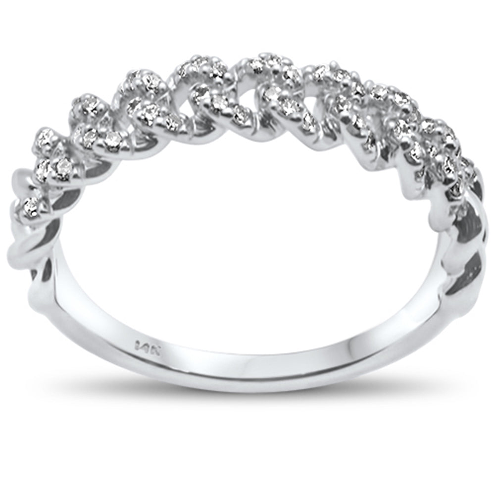 SPECIAL! .20ct G SI 14KT White Gold  Diamond Ladies Cuban Ring Size 6.5