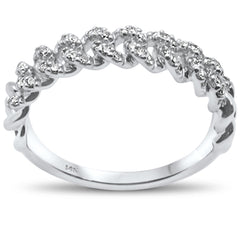 SPECIAL! .20ct G SI 14KT White Gold  Diamond Ladies Cuban Ring Size 6.5