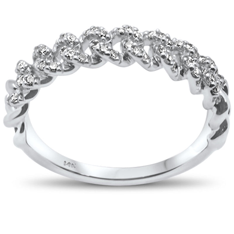 SPECIAL! .20ct G SI 14KT White Gold  Diamond Ladies Cuban Ring Size 6.5