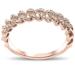 DIAMOND CLOSEOUT! .20ct G SI 14KT Rose Gold Diamond Ladies Cuban Ring Size 6.5