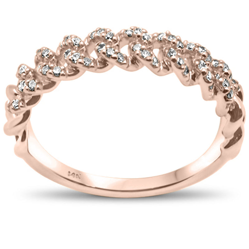 DIAMOND CLOSEOUT! .20ct G SI 14KT Rose Gold Diamond Ladies Cuban Ring Size 6.5