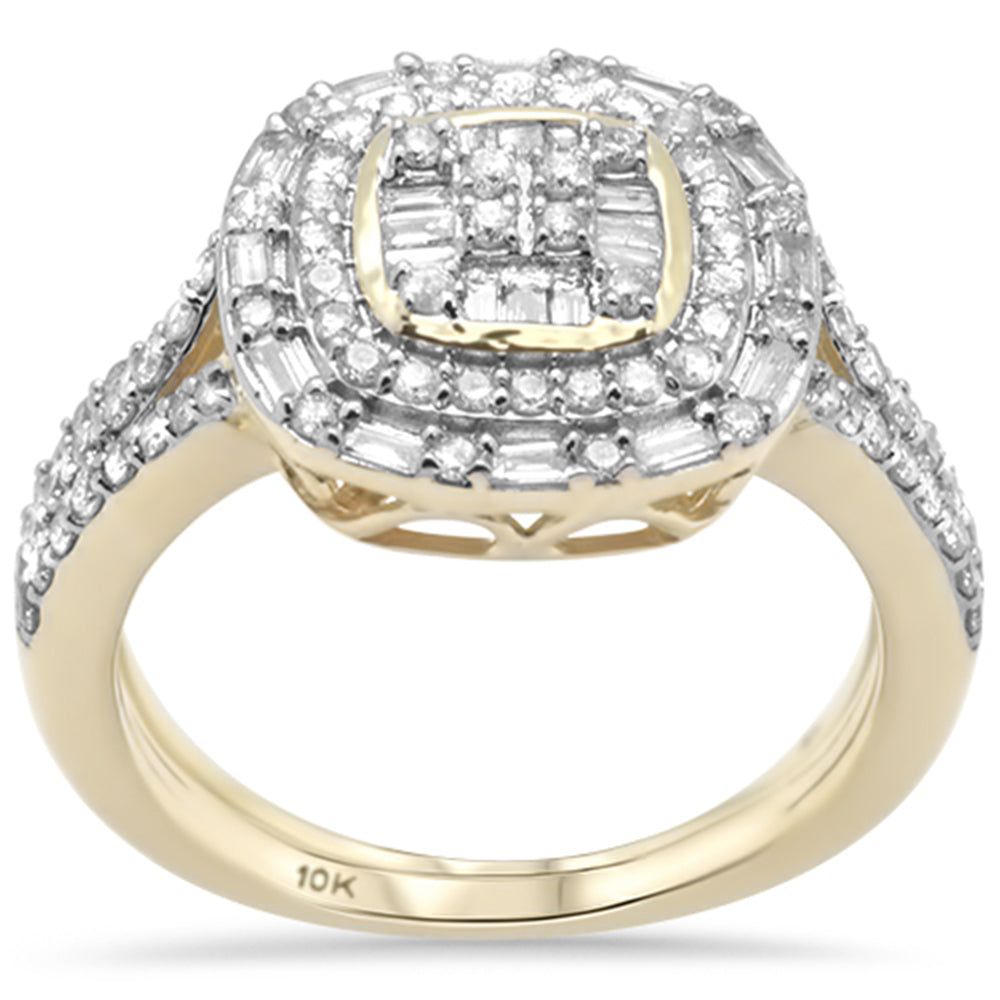 DIAMOND CLOSEOUT! .92ct G SI 10K Yellow Gold Diamond Engagement Ring Bridal Set Size 6.5