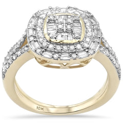 DIAMOND CLOSEOUT! .92ct G SI 10K Yellow Gold Diamond Engagement Ring Bridal Set Size 6.5