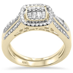 DIAMOND CLOSEOUT! .77ct G SI 10K Yellow Gold Diamond Engagement Ring Bridal Set Size 6.5