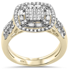DIAMOND CLOSEOUT! .73ct G SI 10K Yellow Gold Diamond Engagement Ring Bridal Set Size 6.5