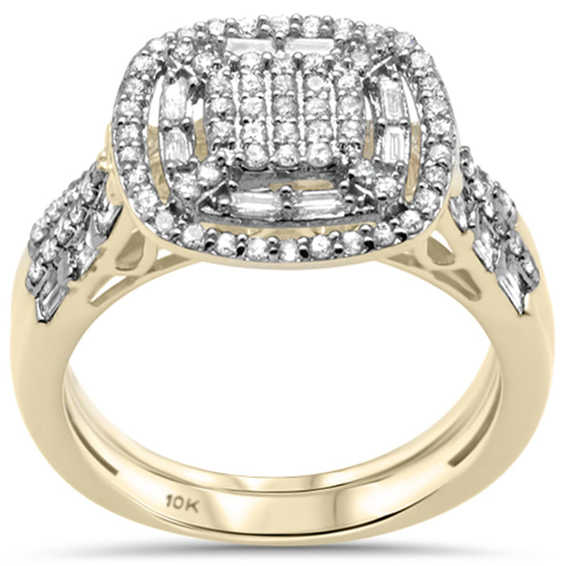 DIAMOND CLOSEOUT! .73ct G SI 10K Yellow Gold Diamond Engagement Ring Bridal Set Size 6.5