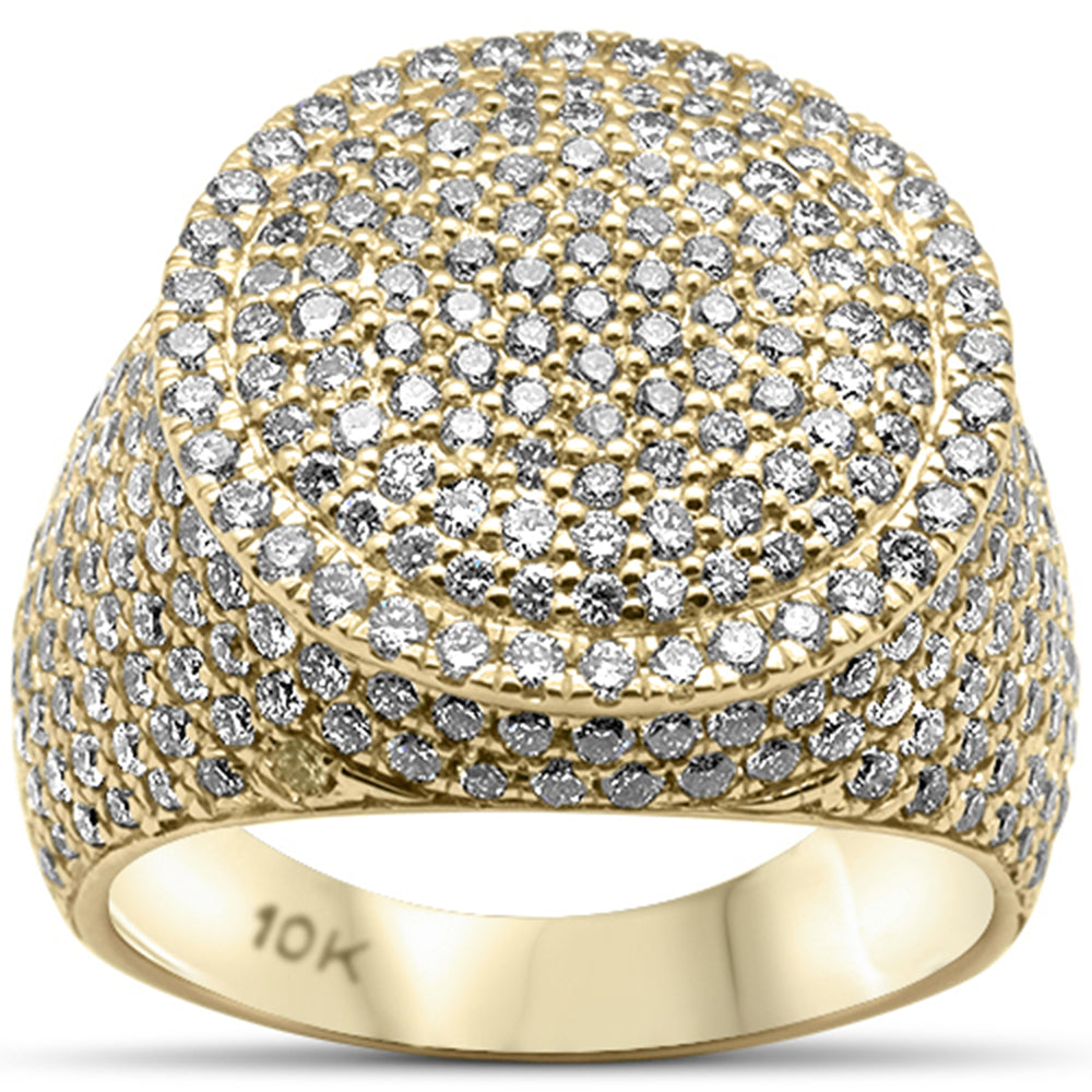 DIAMOND CLOSEOUT!  4.03ct G SI 10K Yellow Gold Round Diamond Men's Ring Size 10