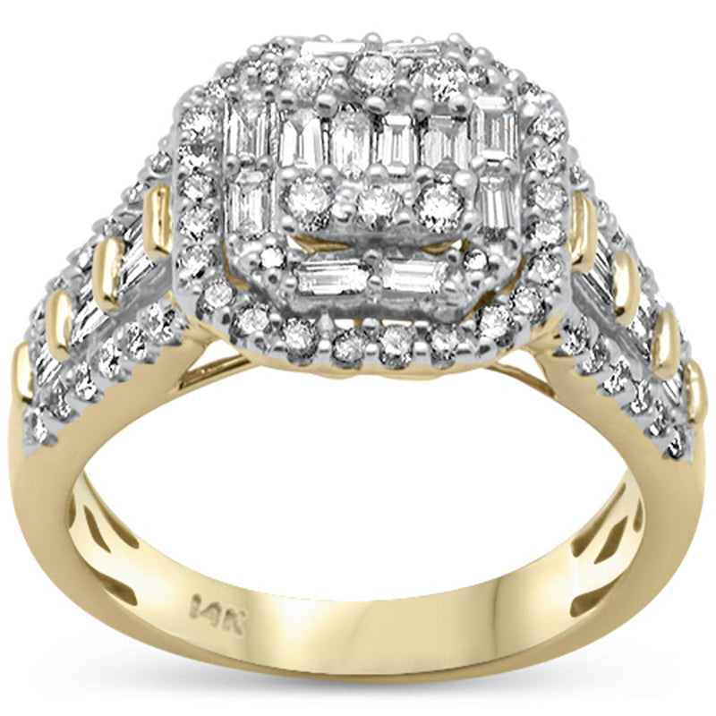DIAMOND CLOSEOUT!  1.15ct G SI 14K Yellow GoldBaguette & Round Diamond Ring Size 6.5