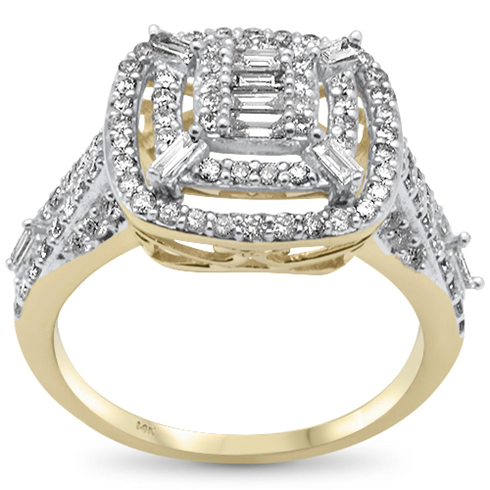 DIAMOND CLOSEOUT! 1.00ct G SI 14K Yellow Gold Baguette & Round Diamond Ring Size 7