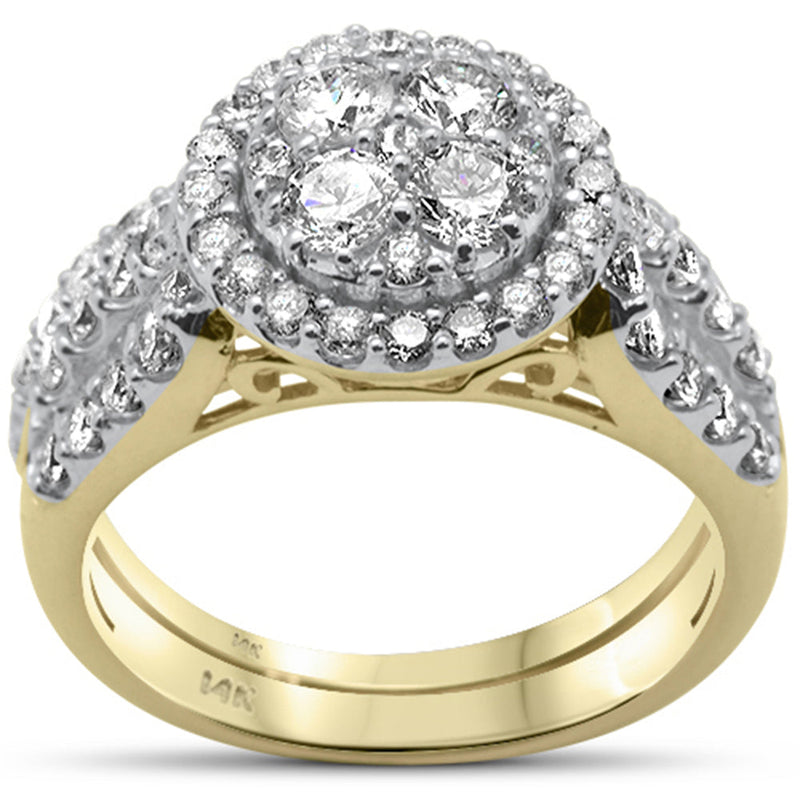 DIAMOND CLOSEOUT!  1.96ct G SI 14K Yellow Gold Baguette & Round Diamond Ring Set