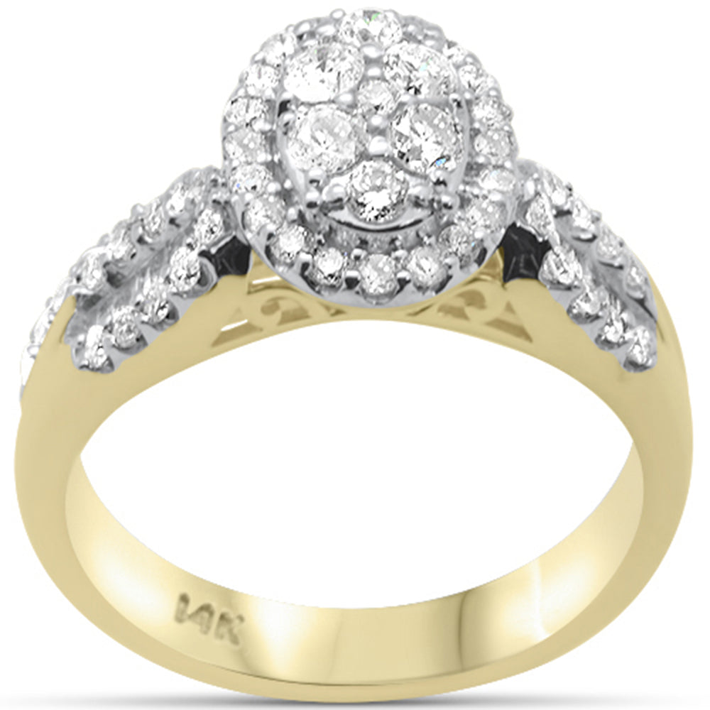 DIAMOND CLOSEOUT! .99ct G SI 14K Yellow Gold Baguette & Round Diamond Ring Set
